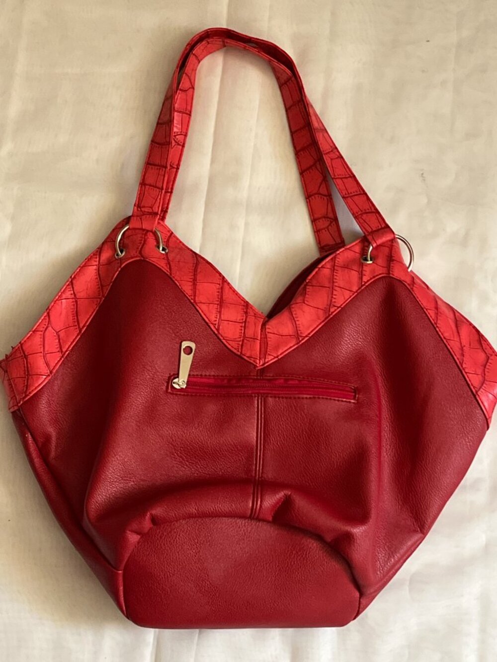 Brand New Large Bright Red Handbag with Silver Hardware | $19.99 - Picture 4 of 6